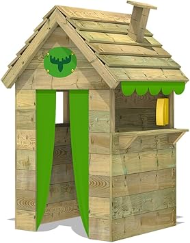 Fatmoose Kinder Spielhaus Beetlebox Bling Xxl Spielhaus Garten Holz Mit Hoher Theke Und Dach Mit Schornstein Amazon De Baumarkt