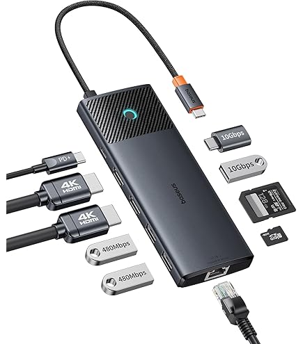 Baseus Docking Station, Spacemate(Win) 11 in 1, Triple