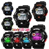 Unisex Fashion Sport Watch Multifunction Multi-colour Led LAnalog Digital Waterproof Alarm Wristwatch