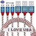 Micro USB Cable CSHope 3 Pack US Flag Design 5ft /1.5M Nylon Braided Reversible Micro USB Fast Charge and Data Sync Cable for Android, Samsung, HTC, Nokia, Sony and More - Flag Design Color