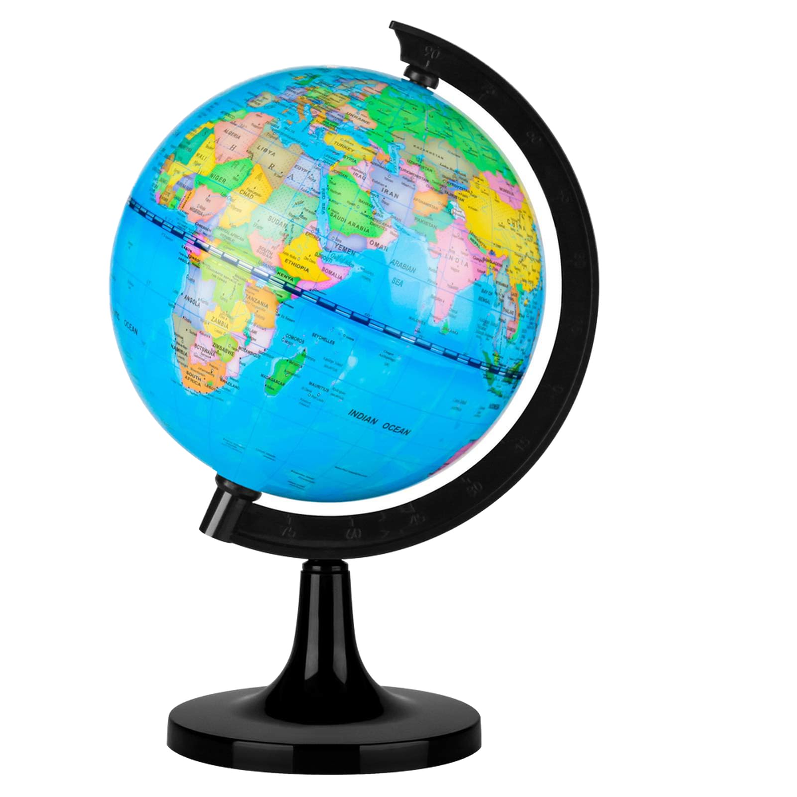 Fun Lites 14CM World Globe for Kids Learning, Educational Rotating World Map Globes Mini Size Decorative Earth Children Globe for Classroom Geography Teaching, Desk and Office Decoration