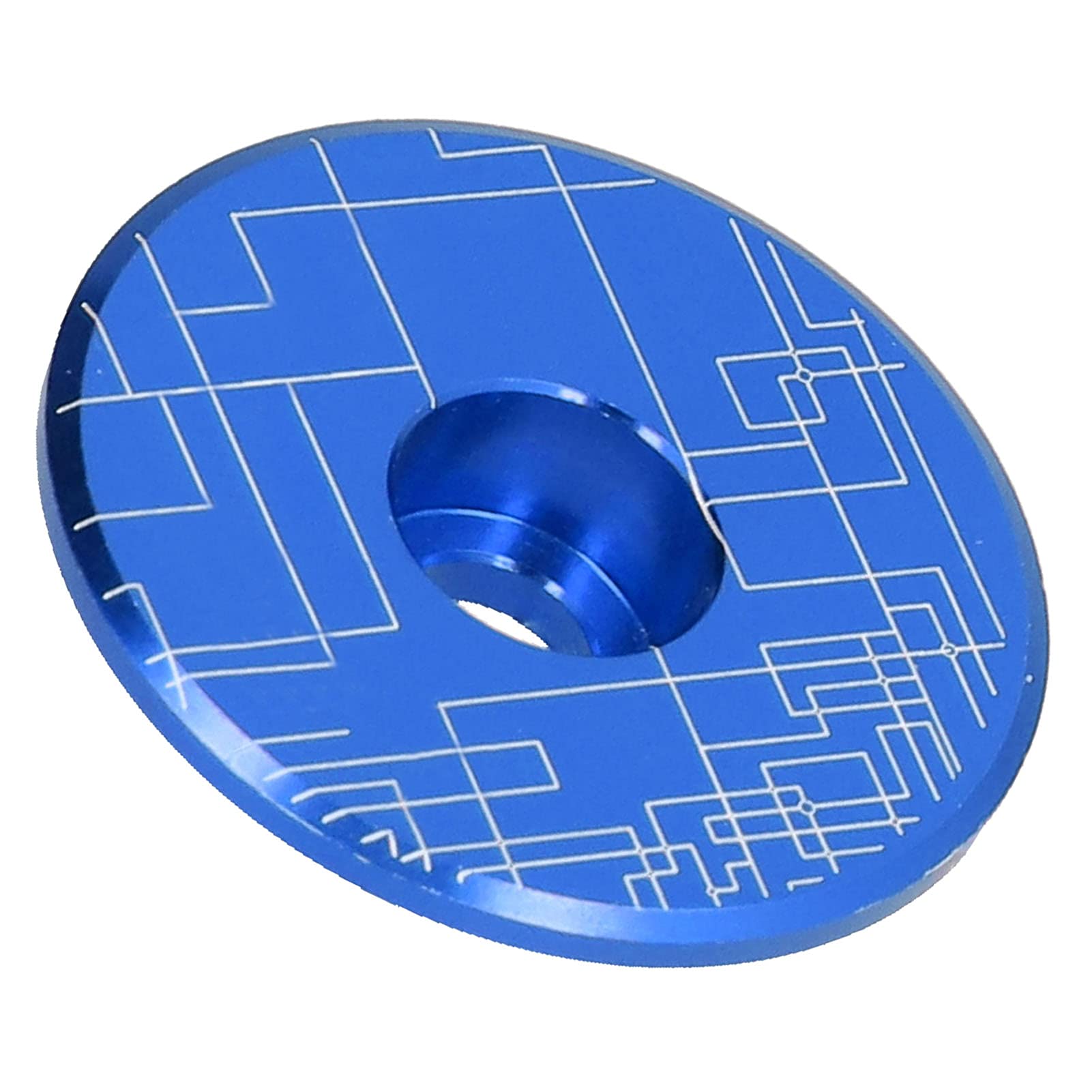 VGEBY Bike Stem Cap, Mountain Bike Headset Top Cover Road Bike Aluminum Alloy Front Fork Stem Top Cap for Most Bikes, Road Bike, MTB Bike(Blue) Electric Bicycle Modification Accessories