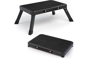 LIEKUMM Foldable Step Stool, 330lbs Capacity Step Ladder, Step Stool with Non-Slip Platform, Folding Step Stool, Portable Step Stool for Kitchen, Bedroom, Office, Black