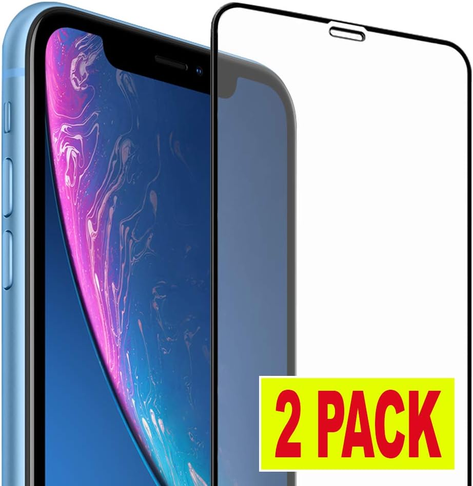 Best Screen Protector for iPhone XR (6.1), [3D Full Frame Curved Edge] Durable Tempered Glass Apple iPhone XR, Easy Installation/Best Gift for Women, Men [2-Pack]