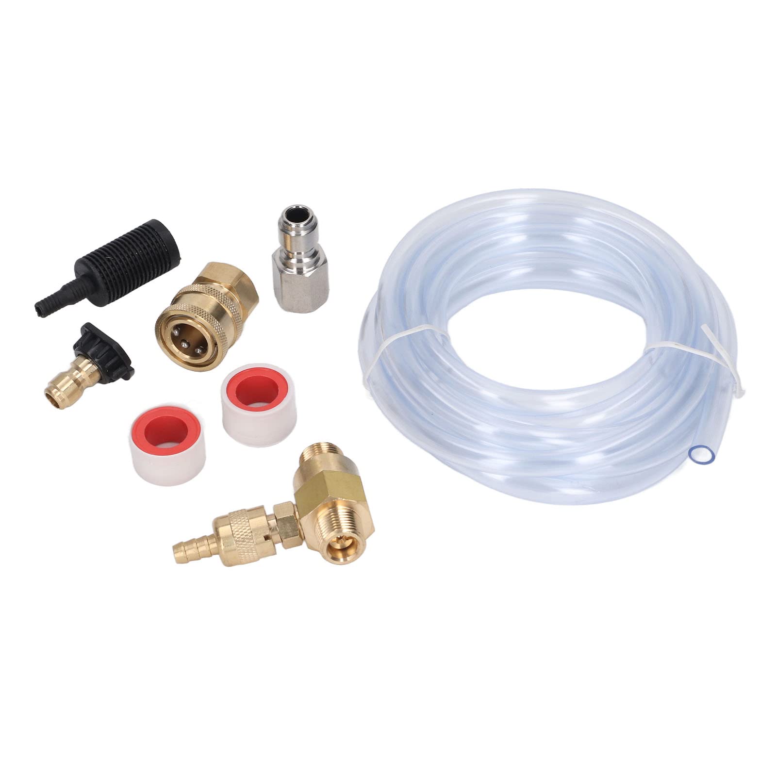 Pressure Washer Injector Kit,Chemical Injector Kit for High Pressure Washer,Brass Stainless Adjustable Downstream Injector,5000PSI Injector with 9.8ft Tube for High Pressure Washer