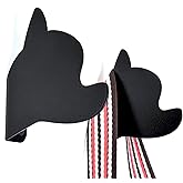 ASTUD Decorative Wall Mounted Hooks (2pcs) Functional Art, Funny, Space-Saving, Heavy Duty Metal Wall Hooks for Bags, Coats, Scarves, Keys, Towels and More (Dog-Black)