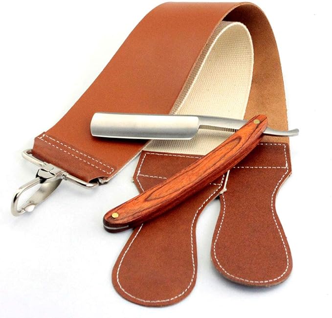 Hilai 1PC Double Layer Leather Razor Strop Shaving Sharpener Strap
