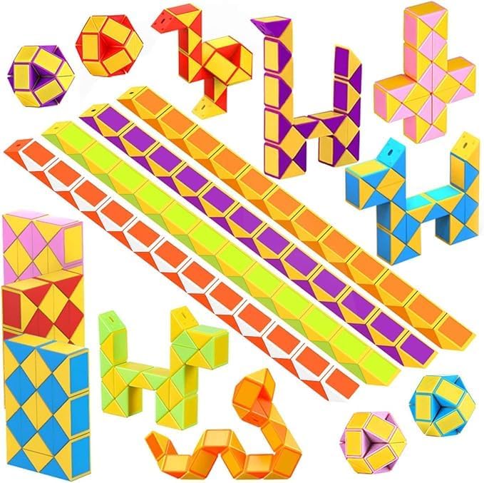 WEARXI 20 Pack Magic Snake Cube Fidget Toys Party Bag Fillers for Kids