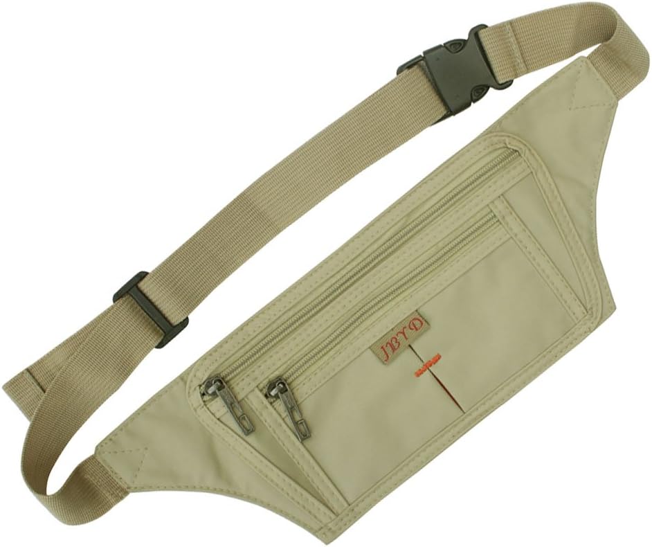 NAOKI LOVE Waist Pack Bag Ultrathin Hide Purse Outdoor Sports Jogging Travel Runner Belt with Credit Card Protector Slots