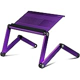 Furinno A6-Purple Ergonomics Aluminum Vented Adjustable Laptop Portable Bed Tray, Purple