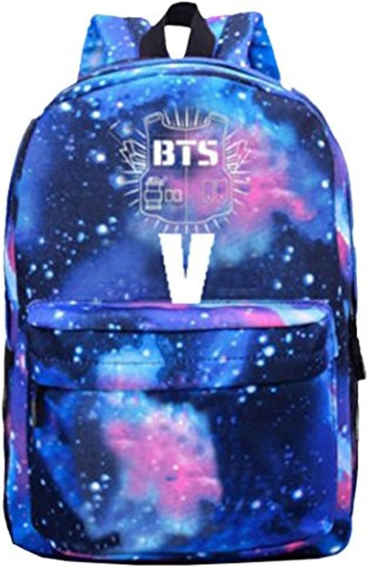 BTS Starry Sky Printing Canvas Backpack For Men and Women