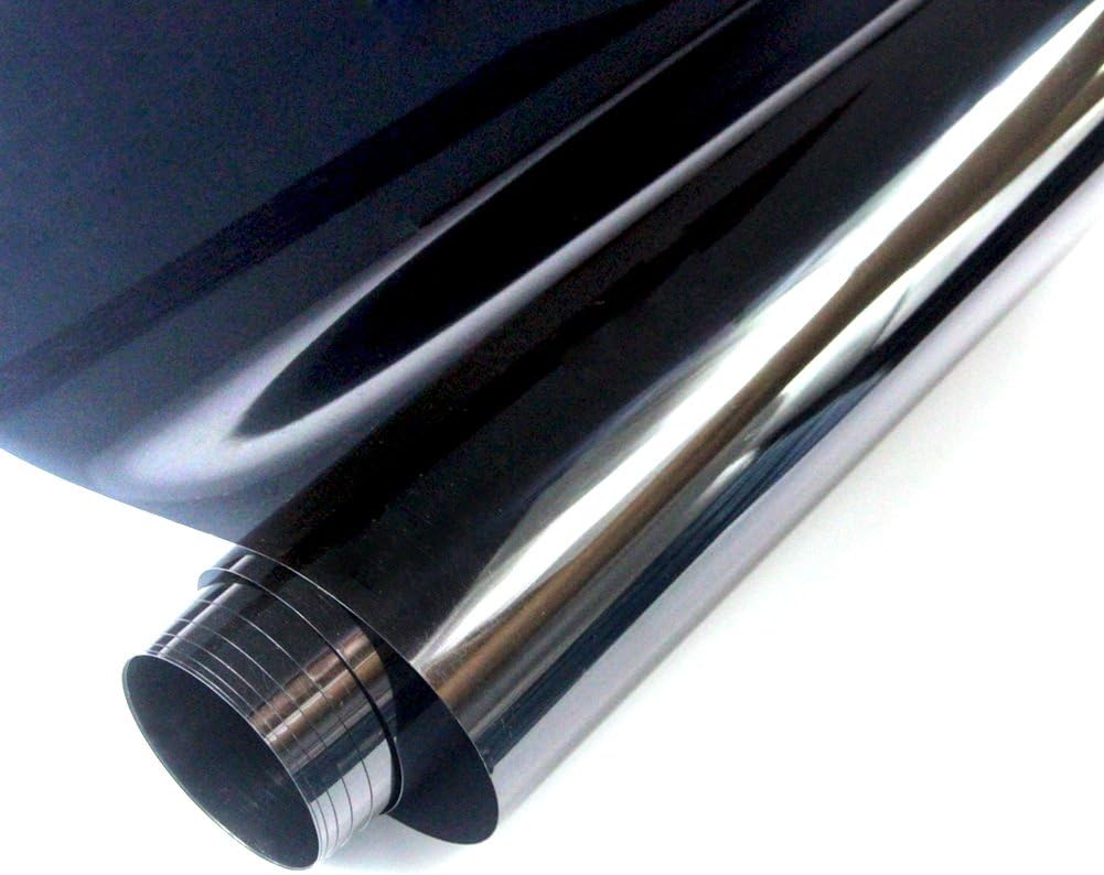 FENTIS Reflective Window Film Black One Single Way Mirror Solar Film Non Adhesive Static Cling Glass Film Heat Control Anti UV Window Tint for Home and Office 90x200cm