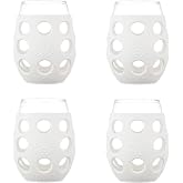 Lifefactory 11oz Stemless Wine Glasses, Silicone Sleeve, 4 Pk, Optic White | Protective Silicone Sleeve, Dishwasher Safe, BPA Free, Reusable, Great for Entertaining &amp; Everyday Use