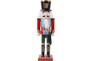 Joliyoou 12 inch Christmas Nutcracker, Wooden Nutcracker Soldier with Sword, Traditional Hand-Painted Festive Decorations for Table, Mantel and Xmas Party