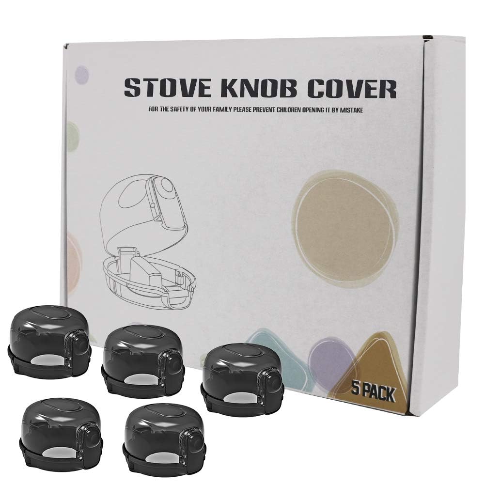 Kitchen Stove Knob Covers, Baby Safety Gas Stove Knob Covers, Protection Locks for Child Proofing - 5 Pack