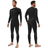 Seaskin Mens 3mm Shorty Wetsuit Womens, Full Body Diving Suit Front Zip Wetsuit for Diving Snorkeling Kayaking Swimming