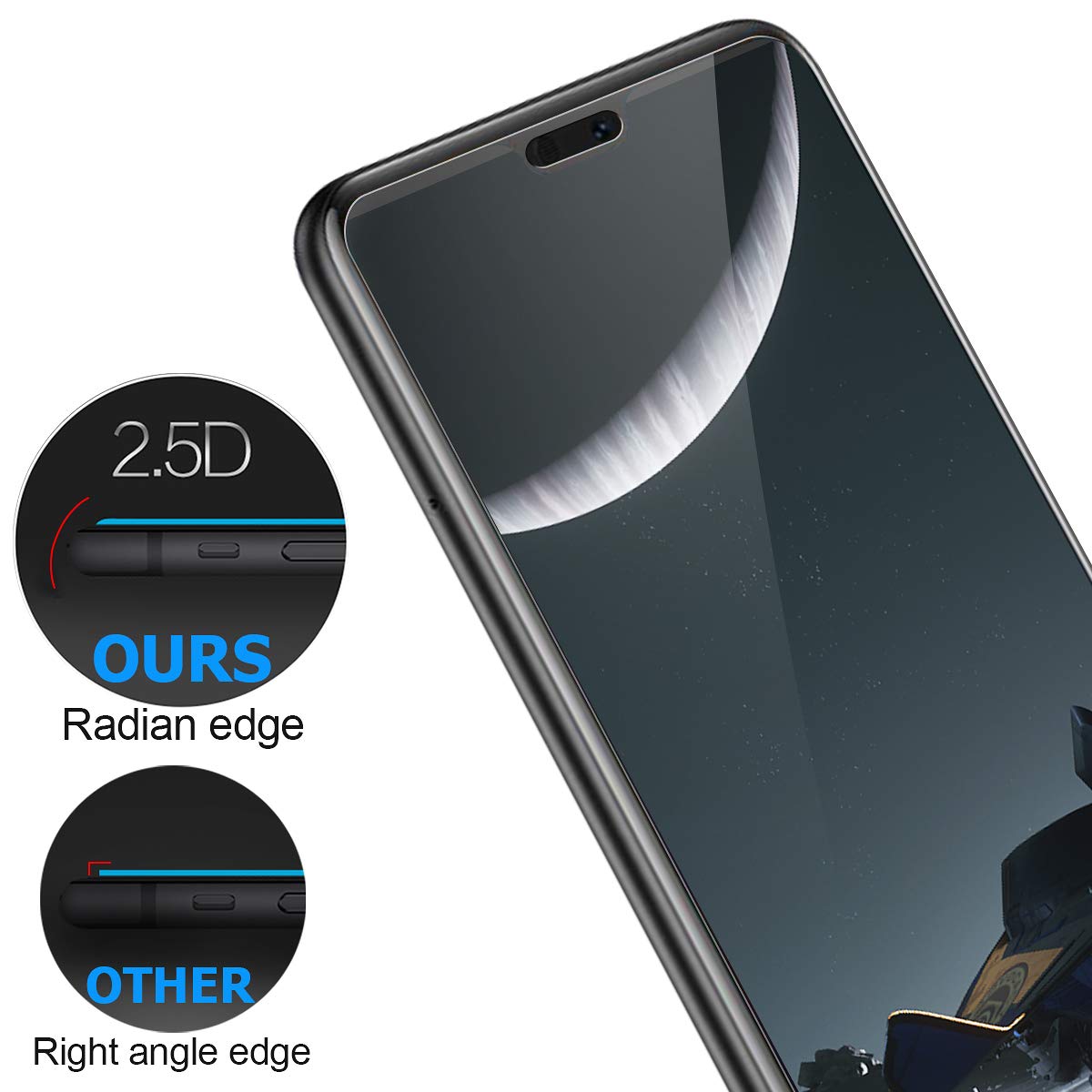 NONZERS [2-Pack] Verre Trempé pour Huawei P20, 2.5D Bords Arrondis Film Protecteur d\'Écran en Verre Trempé Transparent, Dureté de 9H et 3D Touch Compatible, Ultra-Mince et Ultra-Résistant sans Bulles