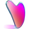 Nuanchu Stainless Steel Gua Sha Facial Tools Lymphatic Drainage Massager Guasha for Face Metal Gua Sha Skin Self Care Gifts Face Sculpting Guasha for Body Eyes Jawline Shaper with Pouch(Rainbow Color)