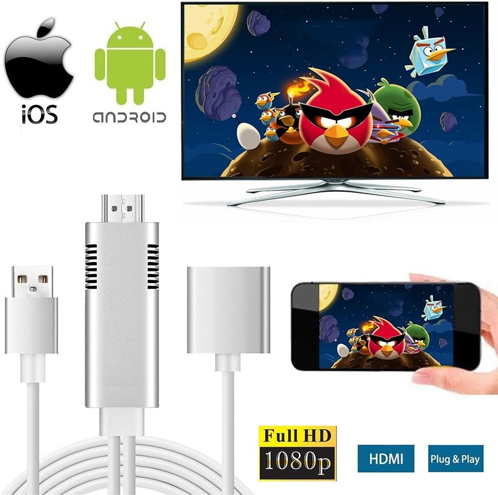 MHL to HDMI Adapter for Smartphones, WEILIANTE HD 1080P HDMI Adapter 1080P Digital AV Adapter HDTV MHL Cable Support All Smartphones to Mirror on TV/Projector/Monitor
