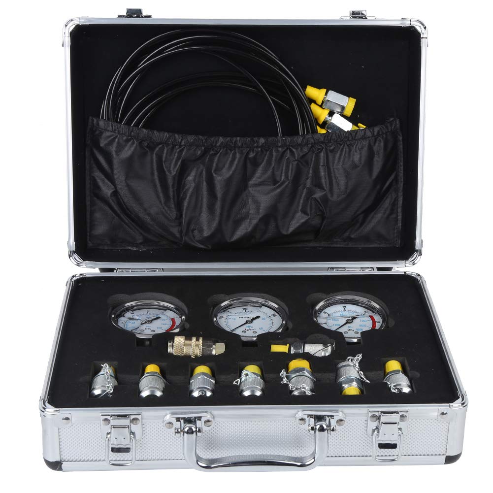 Hydraulic Pressure Gauge Kit Testing Coupling Adapter Hydraulic