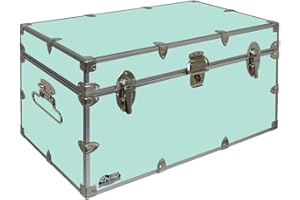 C&N Footlockers - Large Undergrad Storage Trunk - Made in the USA - Only STEEL Footlocker on Amazon - Durable Chest with Lid Stay - 32 x 18 x 16.5 Inches (Mint)