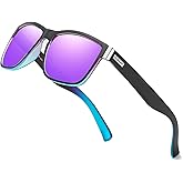 DUBERY Vintage Polarized Sunglasses for Men Women Retro Square Sun Glasses D518