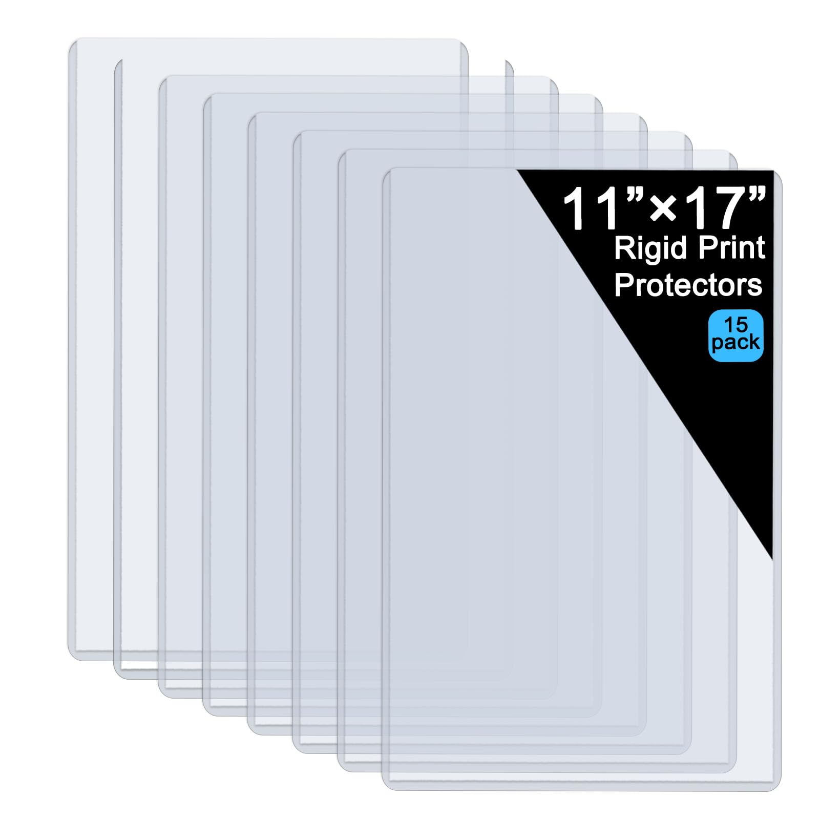 Photo 1 of 11" x 17" Hard Plastic Sheet Protectors, Menu Rigid Print Protectors, Clear Certificate Waterproof Protectors, Paper Sleeves Photo Plastic Sleeves Document Holder, Birth Certificate Protector(15 Pack)