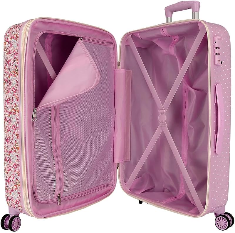 Sac à Dos d'écolier Sandra - Rose - Bretelles réglables - pour Un Transport Confortable - Différents Compartiments par Joumma Bags, Rose, 68cm x 48cm x 26cm, Valise Moyenne — photo 5 sur 7