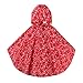 Sping Fever Kids Rain Poncho with Hood, Lightweight Girls Boys Toddlers Rain Jacket Raincoat B Red Starry Night Medium