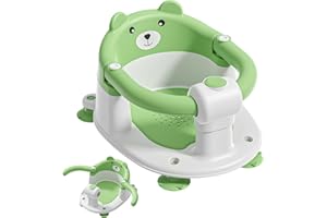 TAVLSHERO Baby Bath Seat for Babies 6 Months & Up, Toddler Bath Seats for Babies Sitting Up, Non-Slip Infant Bath Tub Chair with Suction Cups & Soft Cushion for Shower, Compact Toddler Bathtub Seat, Green