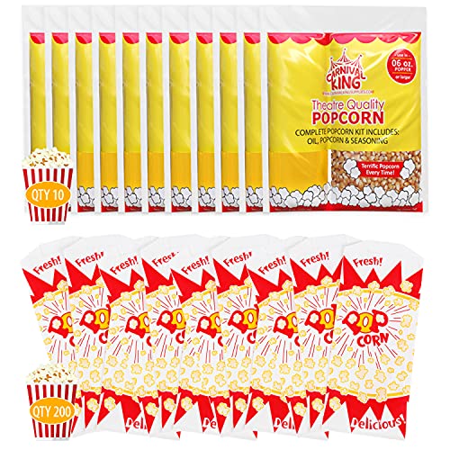 Popcorn Machine Supplies Set Refill, 10 Bags Of Popcorn Kernels Kit