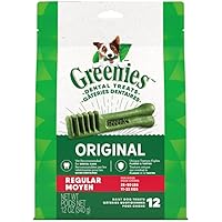 GREENIES Dog Treats Original Regular Natural Dental Care, (72 Treats) 72oz. Pack