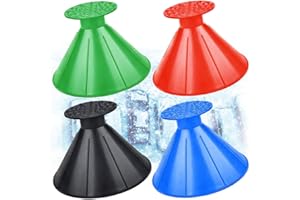 Vegepeel Ice Scraper for Car,Magical Car Snow Scraper,4 Pcs Portable Cone-Shaped Multifunctional Snow Remover Wiper,Magic Scrape Snow Removal Snow Scraper Funnel
