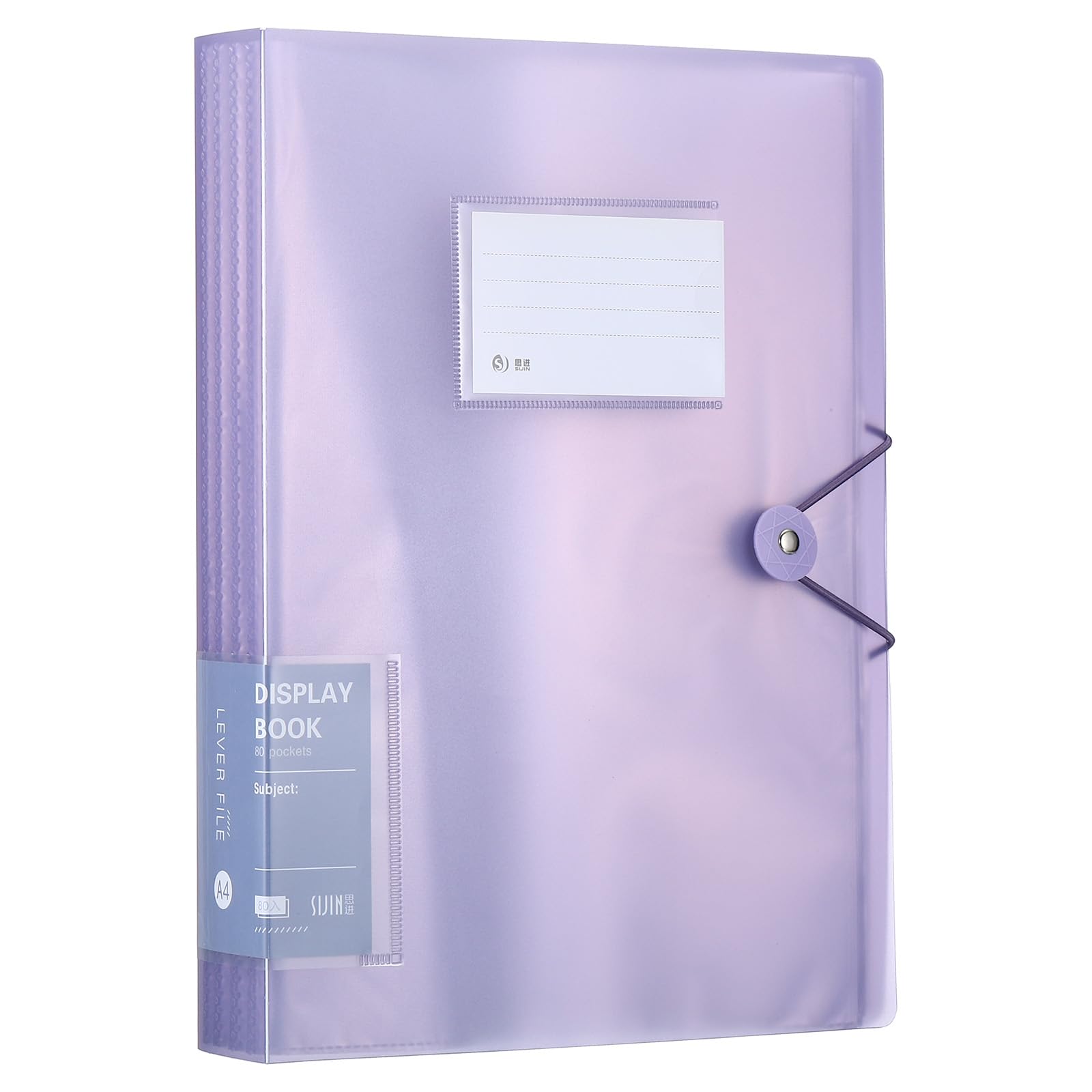 PATIKIL 8.5x11 Binders with Plastic Sleeve, 1 Pcs A4 Display 80 Pocket Portfolio Binder Folder Presentation Book with Clear Plastic Sheet Protector Sleeves for Artwork Documents,Purple