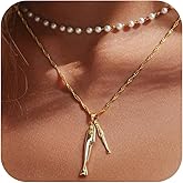 Vavily Layered Gold Necklaces for Women Stackable 14K Gold Plated Fish Pendant Choker Necklace Set Satck Dainty Adjustable Gold Pearl Chain Trendy Jewelry for Women