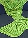 KAZOKU Mermaid Tail Crochet Blanket for Adult, 74-Inch-by-35-Inch, Green