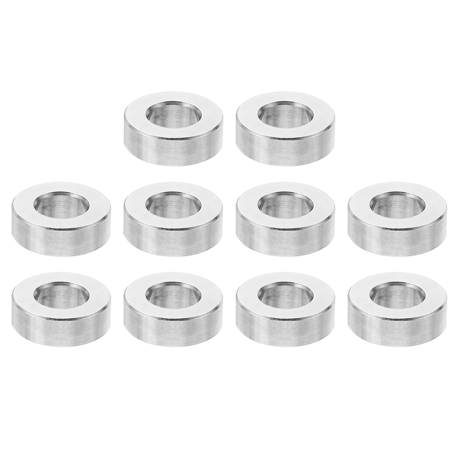 PATIKIL M6 Stainless Steel Spacers, 10 Pcs Metal Spacer Stainless Steel 6.2mm ID x 12mm OD x 5mm L Spacer Screw Standoff Round for 1/4" or M6 Screw Bolts