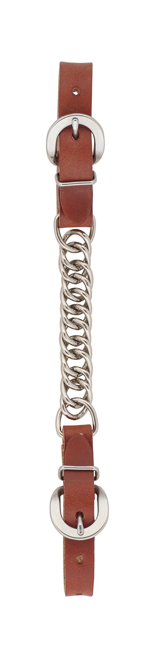 Weaver Leather Single Flat Link Nickel Plated Chain Curb Strap, Canyon Rose, 4 1/2"