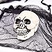 2 Pack 4.9 Ft Halloween Skull Trunk or Treat, 12 PCs Halloween Skull Garland with Veil Banner for Halloween Décor, Party Supplies, Yard Decor (Black and White)
