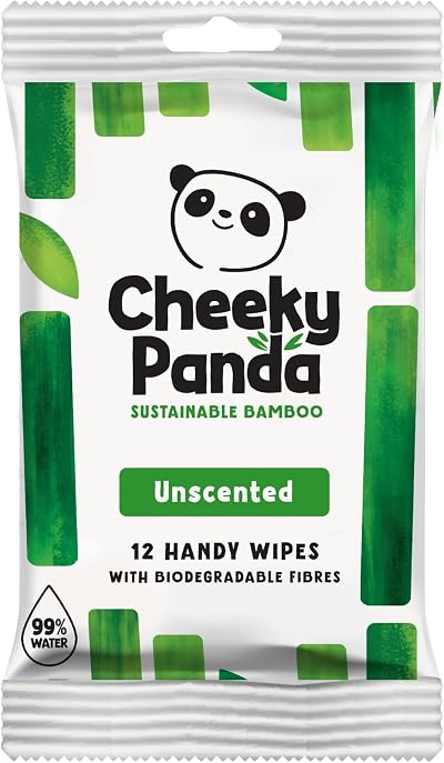 The Cheeky Panda Bamboo Travel Wipes 12 Pack Plastic Free Biodegradable Wet