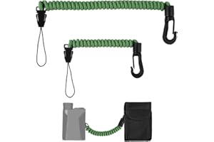 Lyreh 2pcs Rangefinder Tether, Detachable Rangefinder Lanyard Range Finder Coiled Bungee Lanyard Suitable for Hunting Rangefi