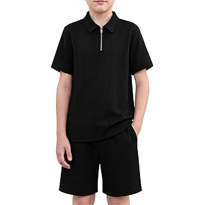 KIDLAGA Toddler Boys Summer Clothes Short Sleeve Top and Casual Shorts 2-Piece Kids Comfy Outfits Boys Sets Size 7-14 Years