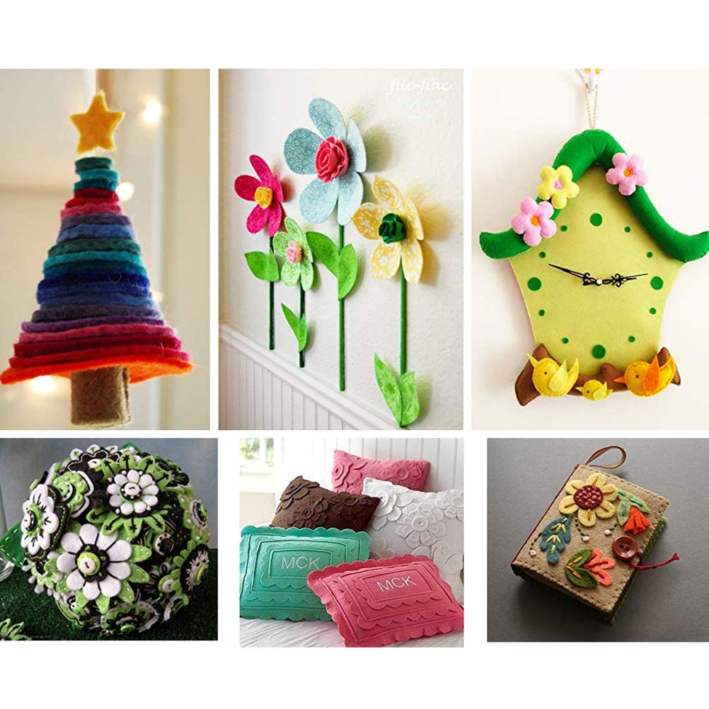 60Pcs Stiff Felt Fabric Sheets, 8 x 12 inches Craft Felt Sheets Assorted Color 1mm Thick Stiff Craft Felt for DIY Crafts, Sewing, Crafting Projects