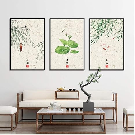 Amazon 中国風のポスター美しい風景イラストキャンバス絵画リビングルームの家の壁のアート通路絵画現代の装飾50x70cmx3非フレーム ウォールステッカー オンライン通販 Amazon 中国風のポスター美しい風景イラストキャンバス絵画リビングルームの家の壁のアート通路絵画現代の装飾50x70cmx3非フレーム ウォールステッカー オンライン通販