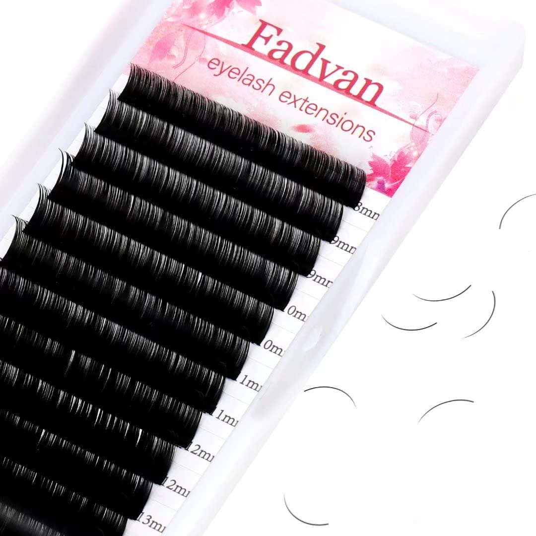 Eyelash Extensions Individual Lashes 0.07 D curl 8-14mm Mix Classic Lash Extensions FADVAN Single Volume Fan Eyelashes Professional Matte Black Semi Permanent Soft Natural for Salon (Mix 8-14)