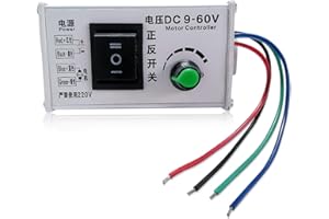 HUSETOO DC Motor Speed Controller, DC 9V - 60V Motor Pulse Width Modulator Regulator 20A 1000W Motor Variable Speed Controller, CW/CCW Switch Integration