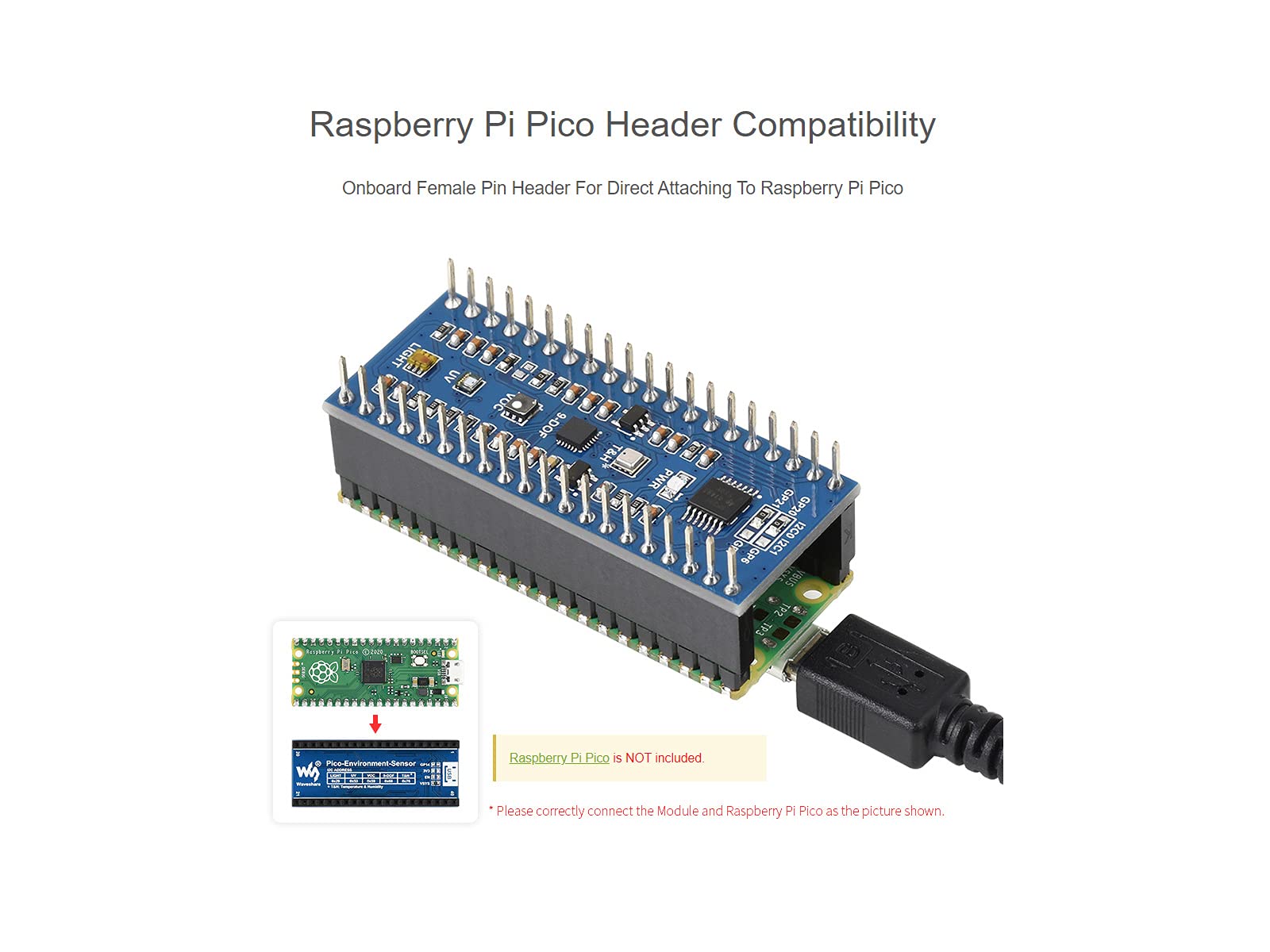 Mua Waveshare Environment Sensors Module for Raspberry Pi Pico 2C Bus ...