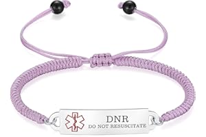 AOAMID Medical Alert Bracelets for Women Adjustable Personalized Free Engrave Medical ID Bracelets 6.5-8 Inch