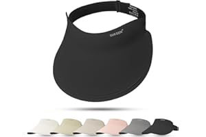 Sukeen Wide Brim Sun Visor Hat for Women,UPF50+ Seamless Sun Hats Lightweight Sports Cap Foldable Ponytail Hat for Outdoor