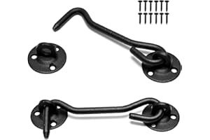 VIKKSAER 2 Pack Barn Door Lock, 4" Cabin Hook & Eye Latch Gate Latch Stainless Steel Heavy Duty Door Latch, Hardware Lock for